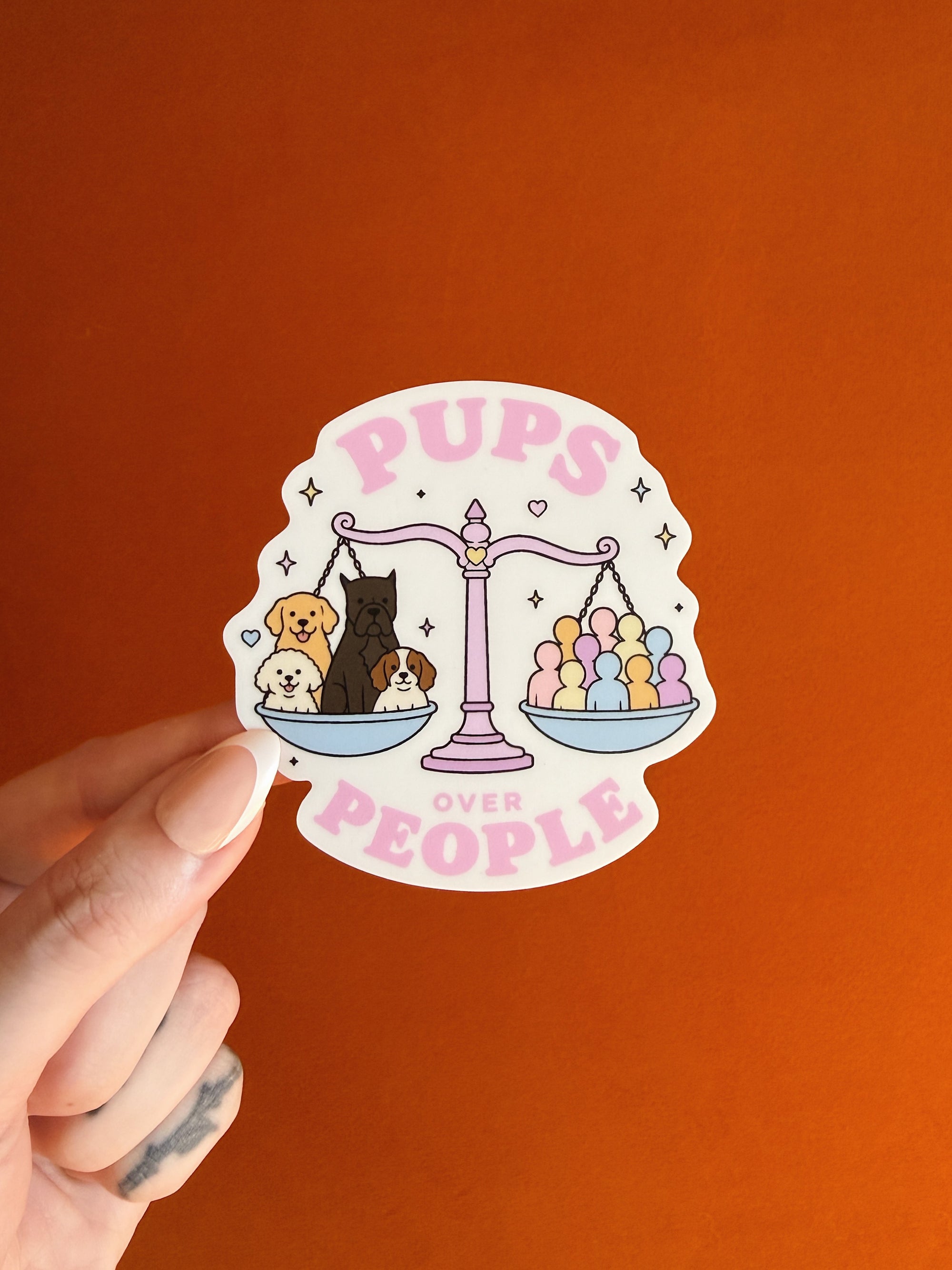 Pups Over People Sticker
