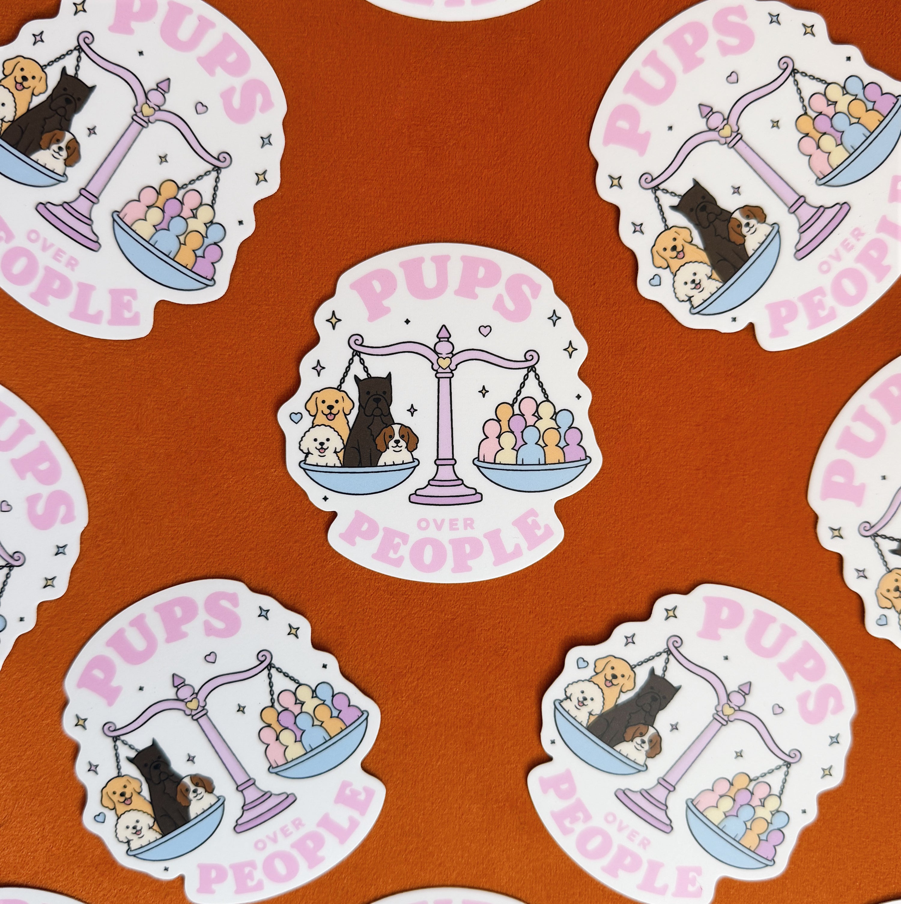 Pups Over People Sticker
