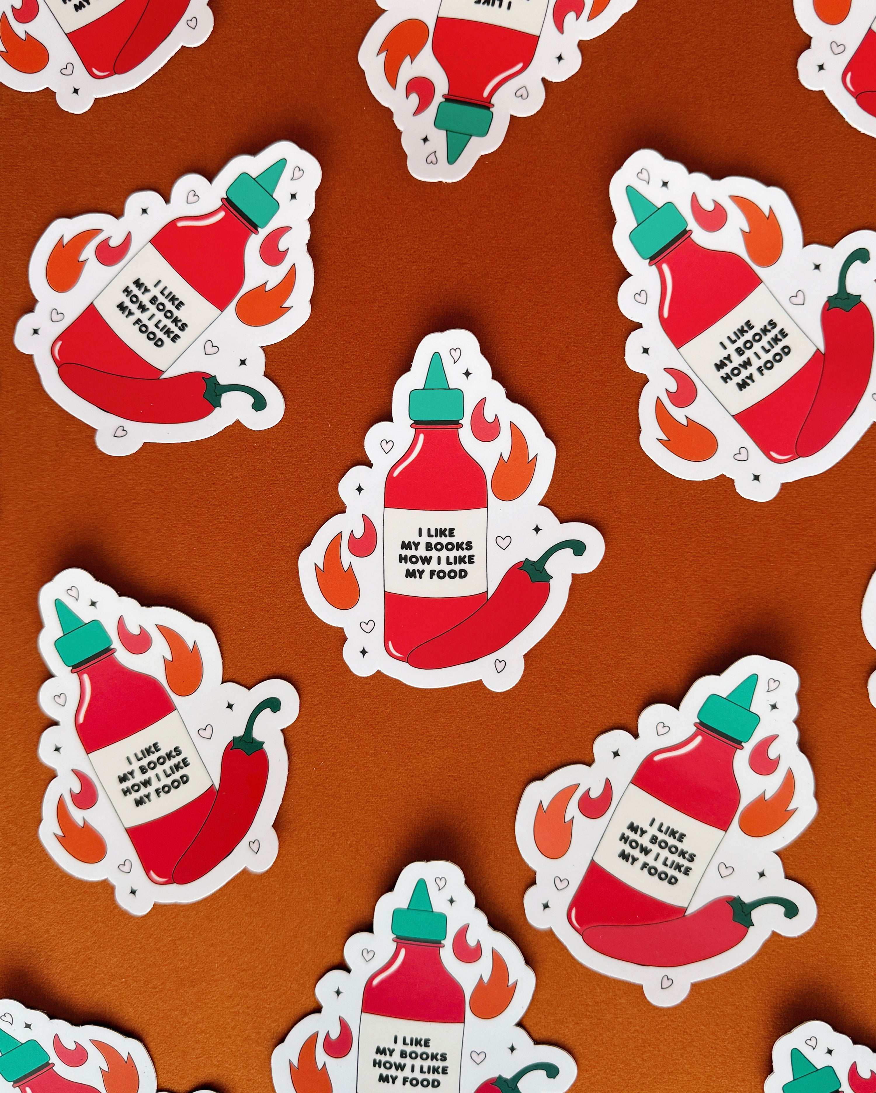 I Like My Books How I like My Food (SPICY) Sticker