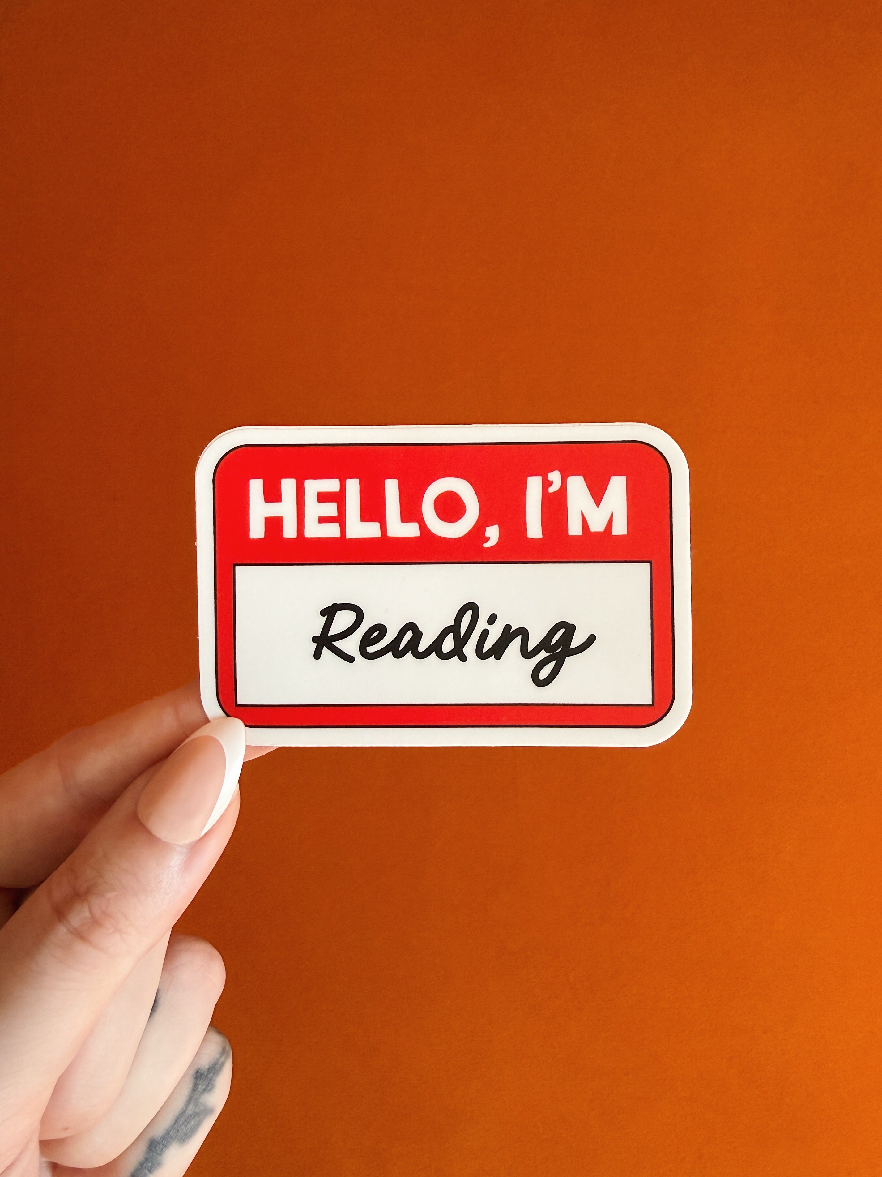 Hello, I’m Reading Sticker Red