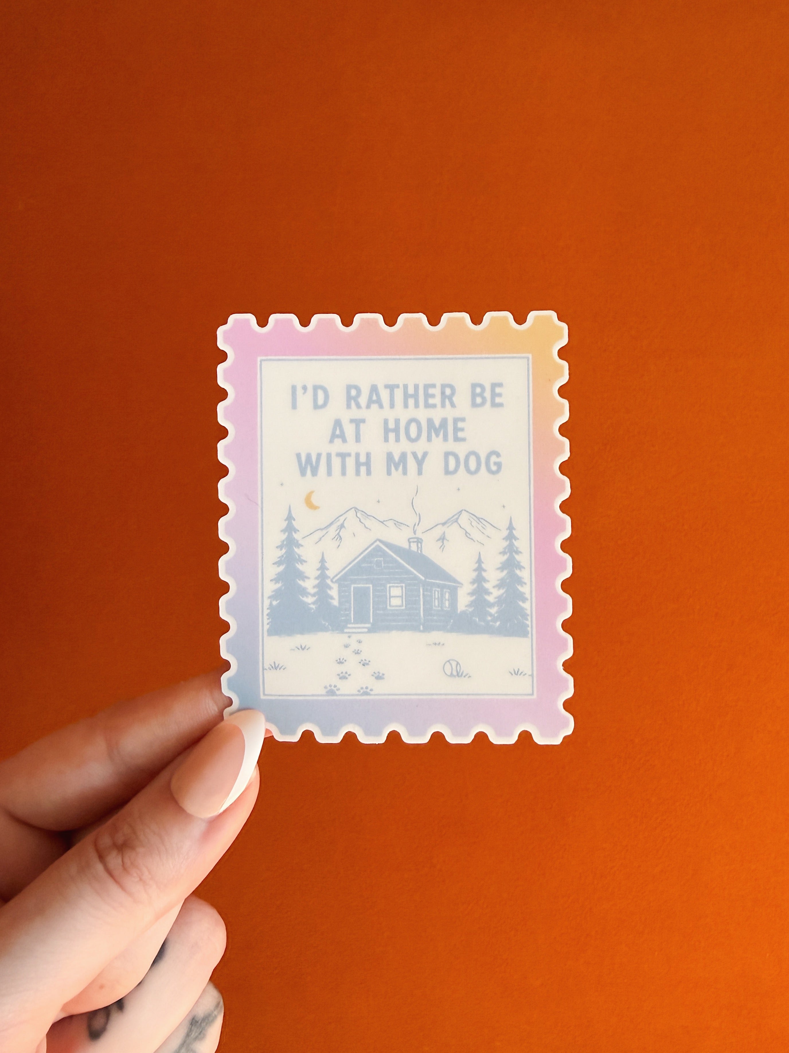 I’d Rather Be At Home With My Dog Pastel Sticker