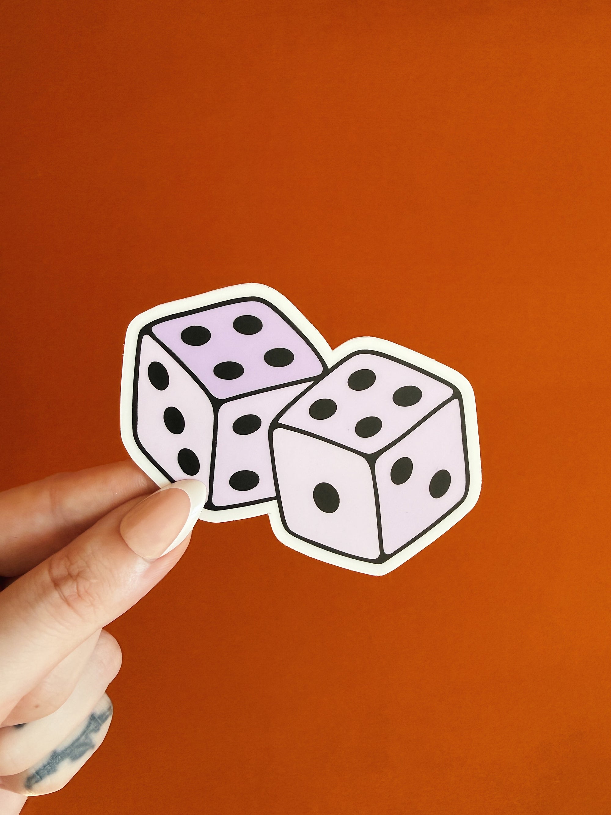 Purple Dice Sticker