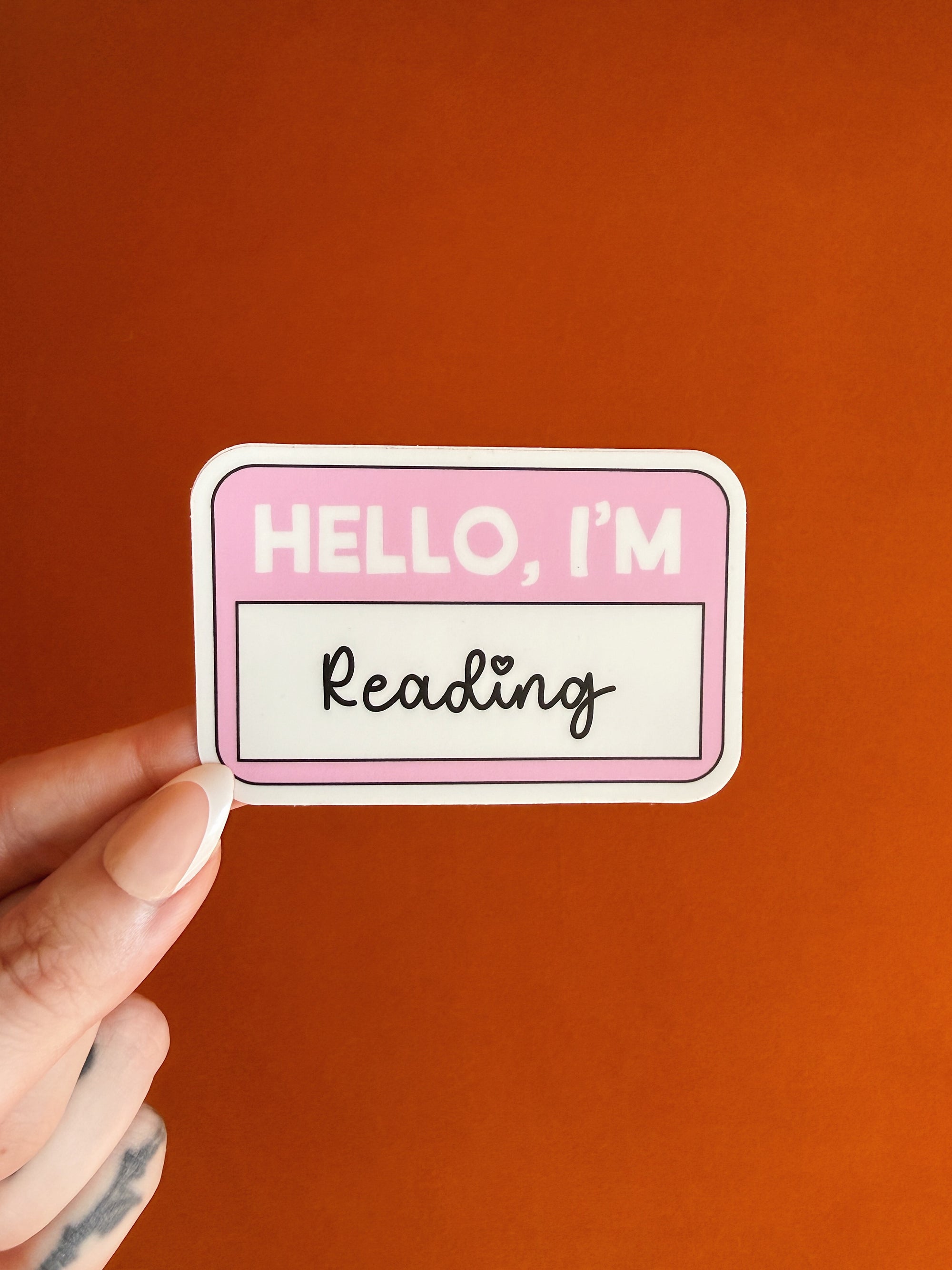 Hello, I’m Reading Sticker Pink