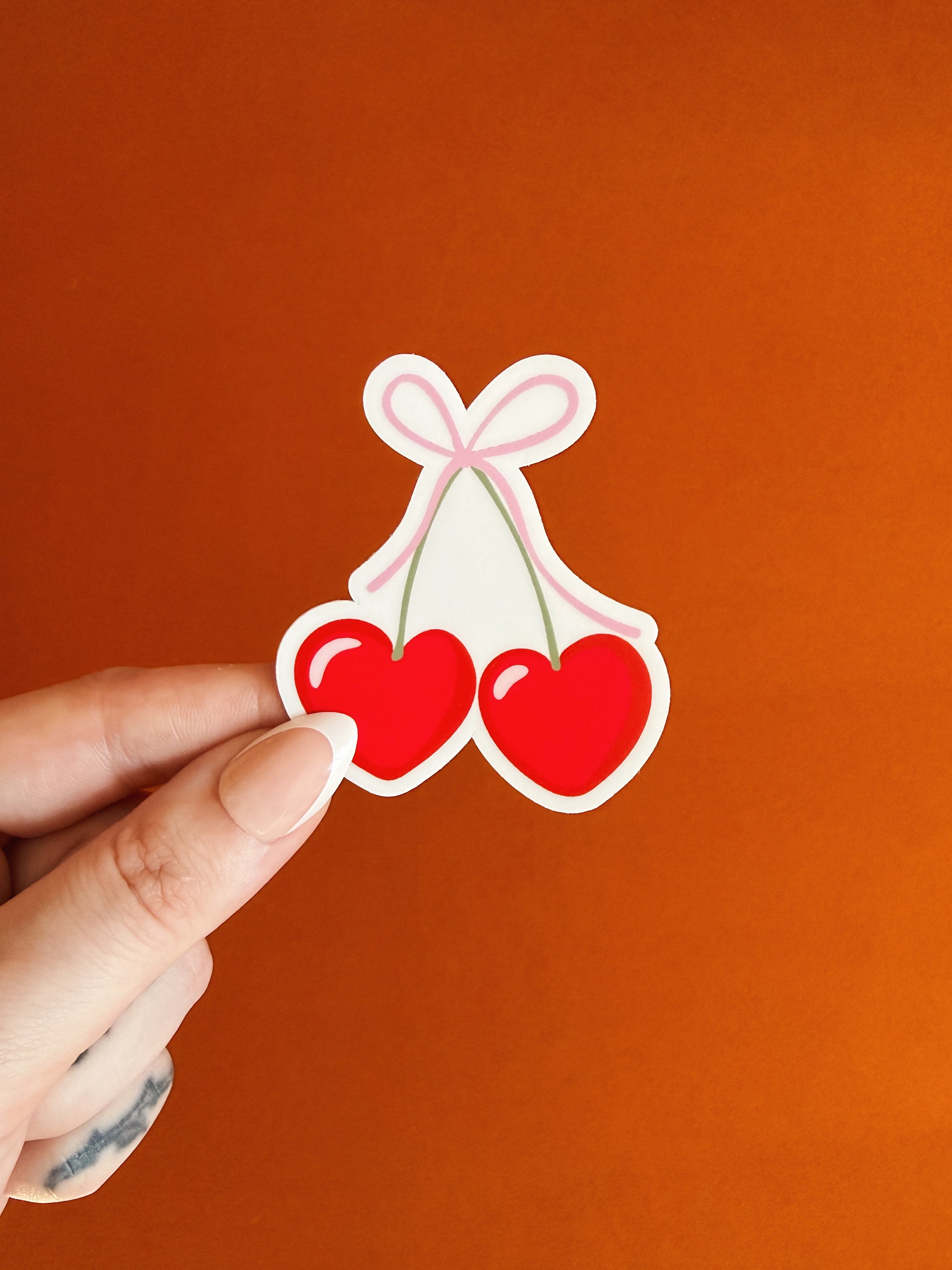 Heart Shaped Cherries Sticker