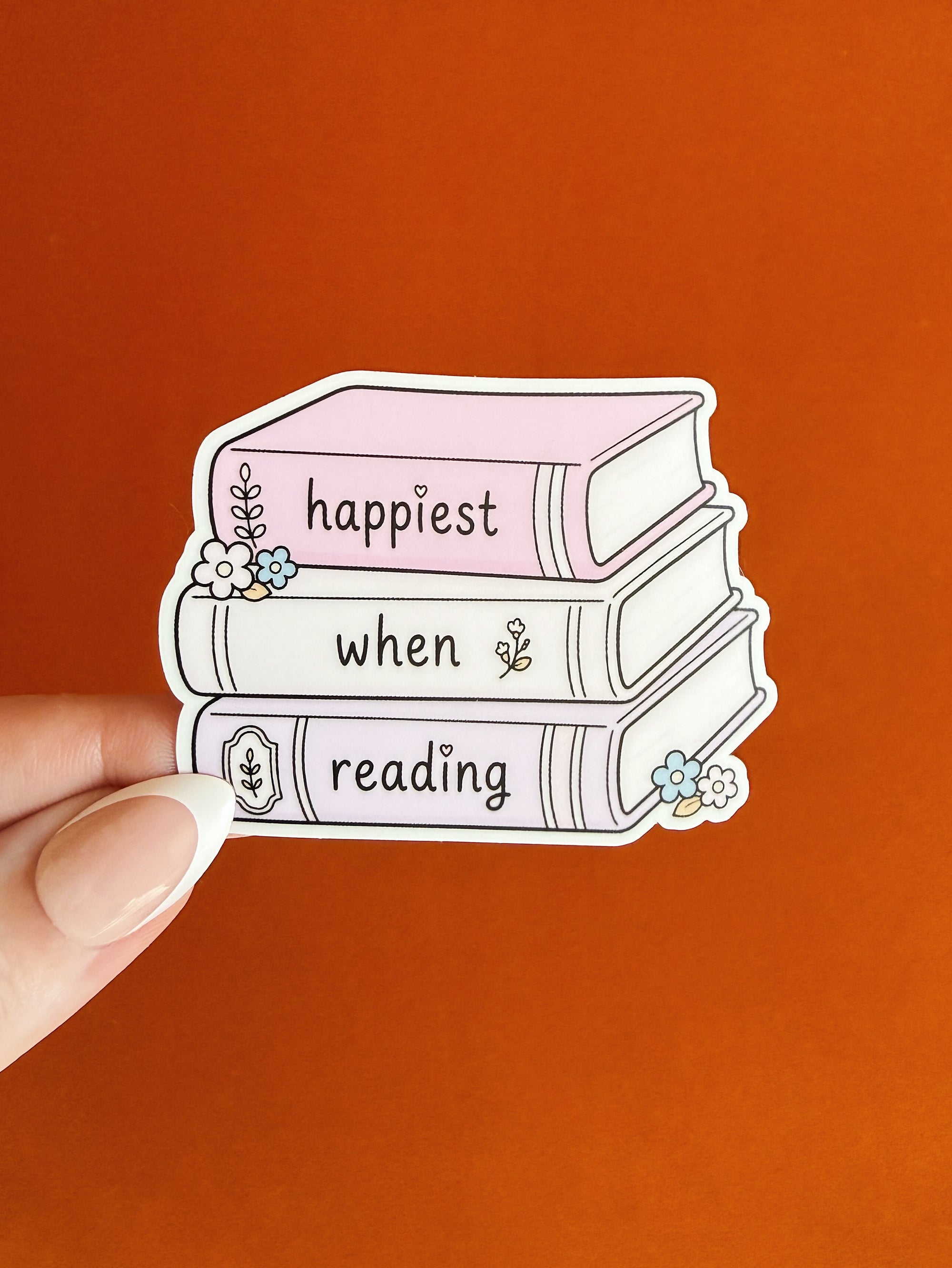 Happiest When Reading Sticker #2